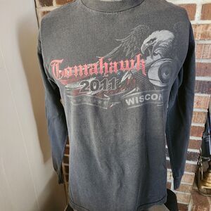 2011 Tomahawk Color Run Patriotic Black T Shirt Eagle Eye Size M Long Sleeve